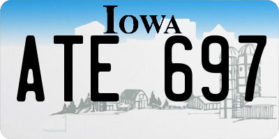 IA license plate ATE697