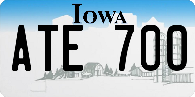 IA license plate ATE700