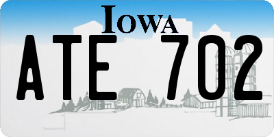IA license plate ATE702