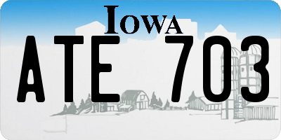 IA license plate ATE703