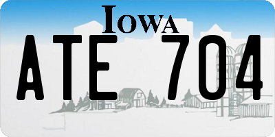 IA license plate ATE704