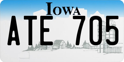 IA license plate ATE705