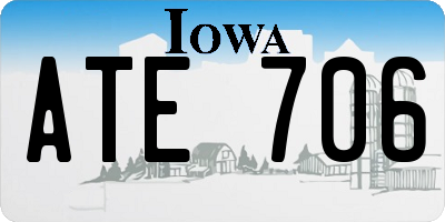 IA license plate ATE706
