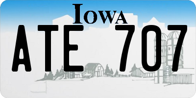 IA license plate ATE707
