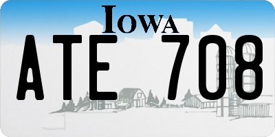 IA license plate ATE708