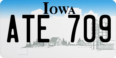 IA license plate ATE709