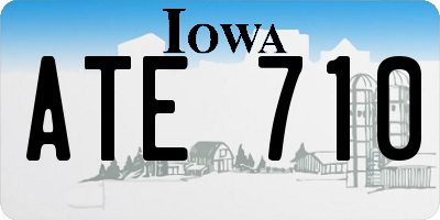 IA license plate ATE710