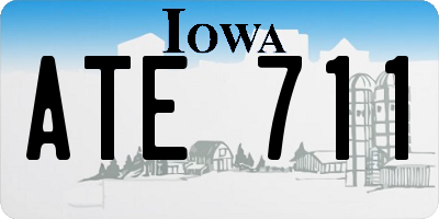 IA license plate ATE711