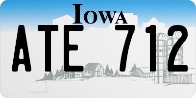 IA license plate ATE712