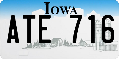 IA license plate ATE716