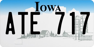 IA license plate ATE717