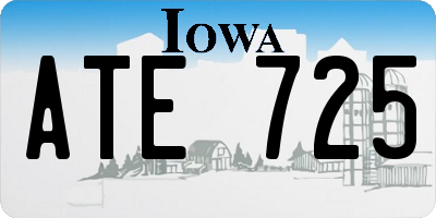 IA license plate ATE725