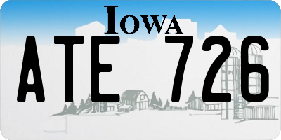 IA license plate ATE726