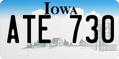 IA license plate ATE730