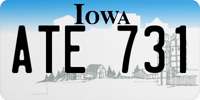 IA license plate ATE731