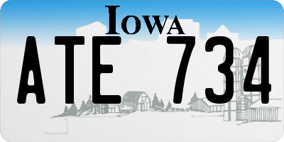 IA license plate ATE734