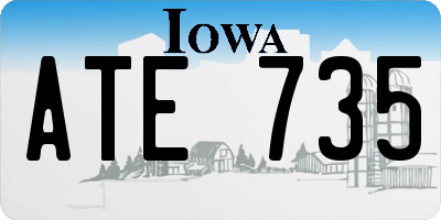 IA license plate ATE735