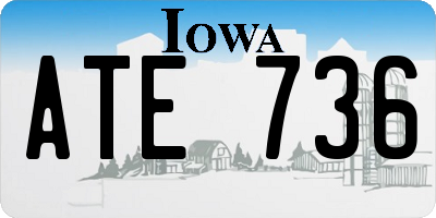 IA license plate ATE736