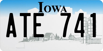 IA license plate ATE741
