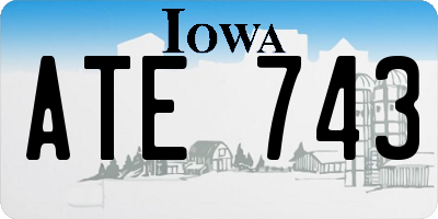 IA license plate ATE743
