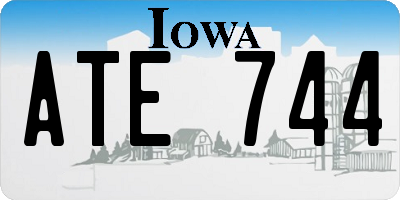 IA license plate ATE744
