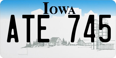 IA license plate ATE745