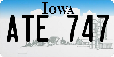 IA license plate ATE747