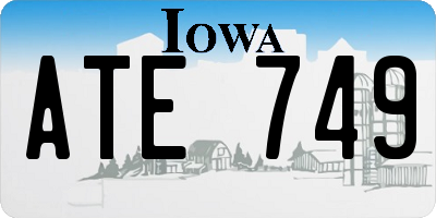 IA license plate ATE749