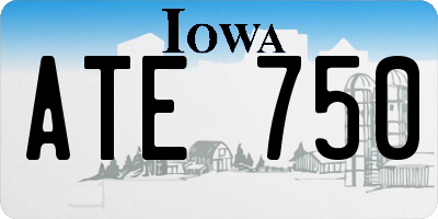 IA license plate ATE750
