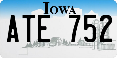 IA license plate ATE752