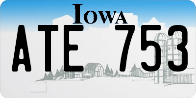 IA license plate ATE753