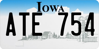 IA license plate ATE754