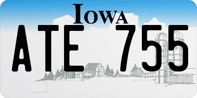 IA license plate ATE755