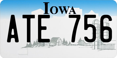 IA license plate ATE756