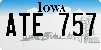 IA license plate ATE757