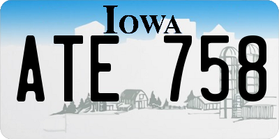 IA license plate ATE758