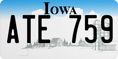IA license plate ATE759