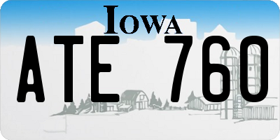 IA license plate ATE760