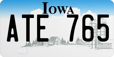 IA license plate ATE765