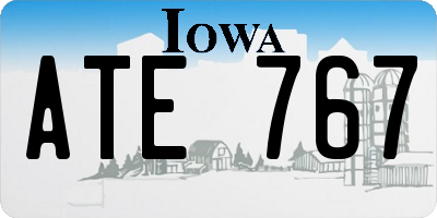 IA license plate ATE767
