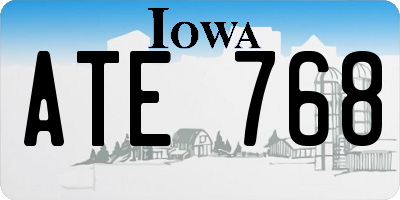 IA license plate ATE768