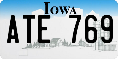 IA license plate ATE769