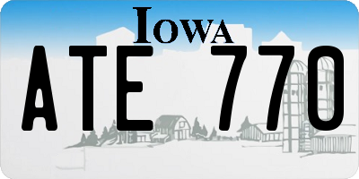 IA license plate ATE770