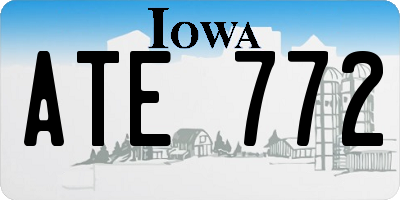 IA license plate ATE772