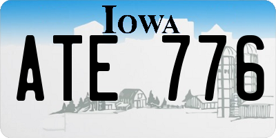 IA license plate ATE776