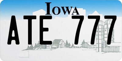 IA license plate ATE777