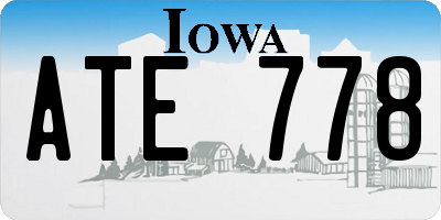 IA license plate ATE778