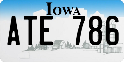 IA license plate ATE786