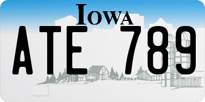 IA license plate ATE789