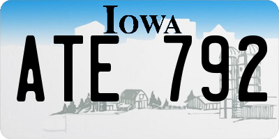 IA license plate ATE792